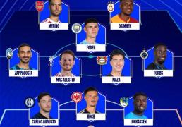 UEFA欧冠最佳阵：奥斯梅恩+梅裡(lǐ)诺+福登领衔 无哈(hā)姆凯