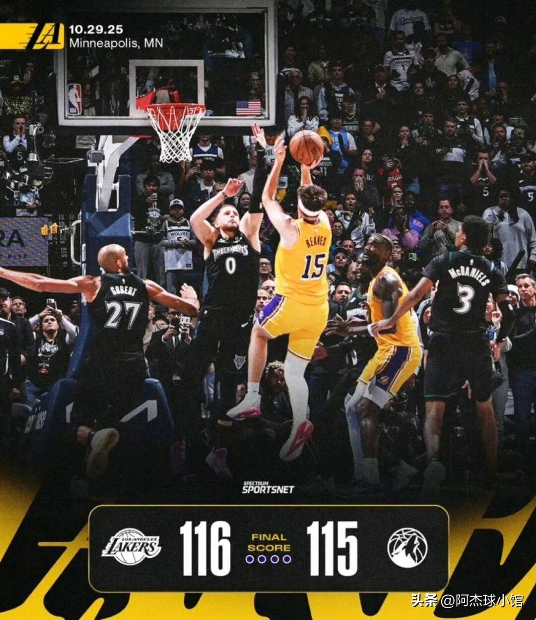 比(bǐ)肩科比(bǐ)！里夫斯压哨绝杀！厲(lì)害！